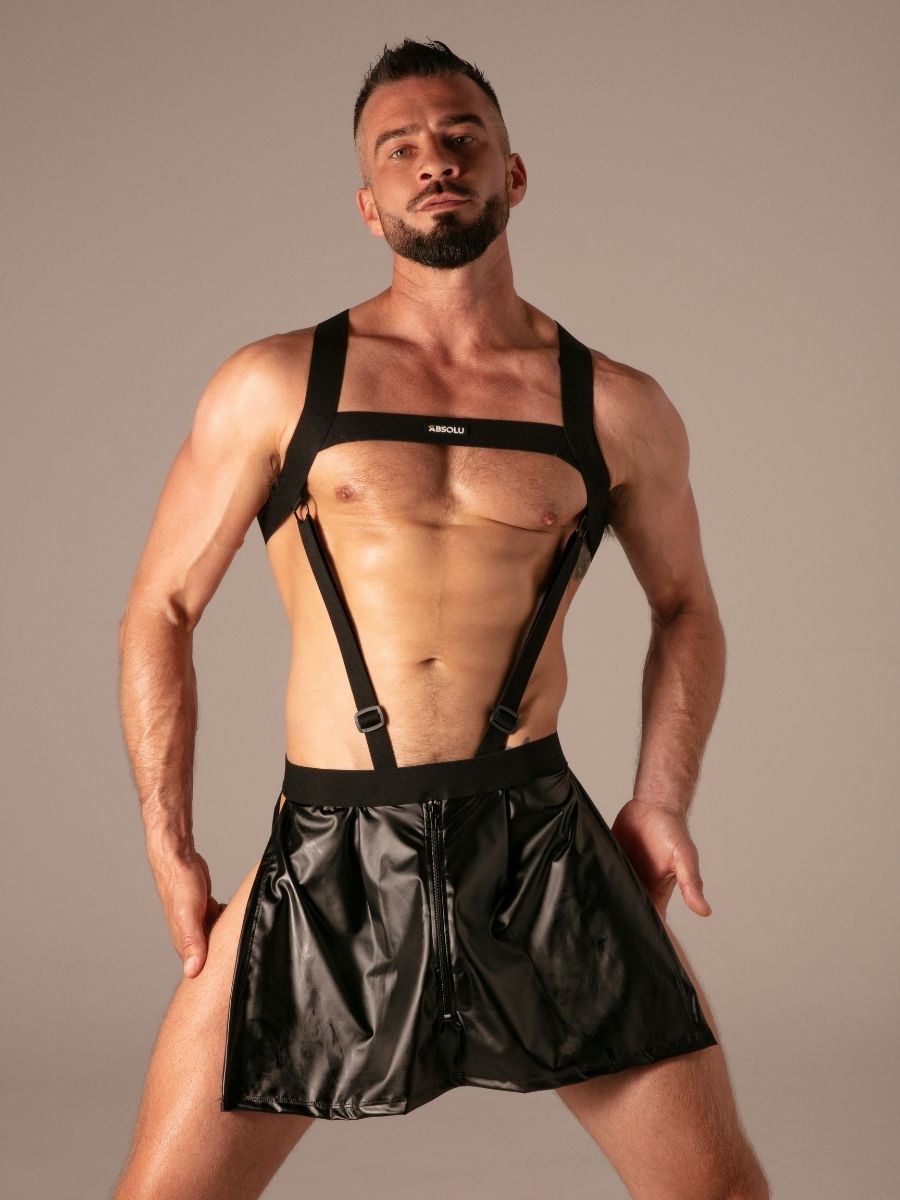 Master Zip Schürze Wetlook Schwarz – Absolu Male