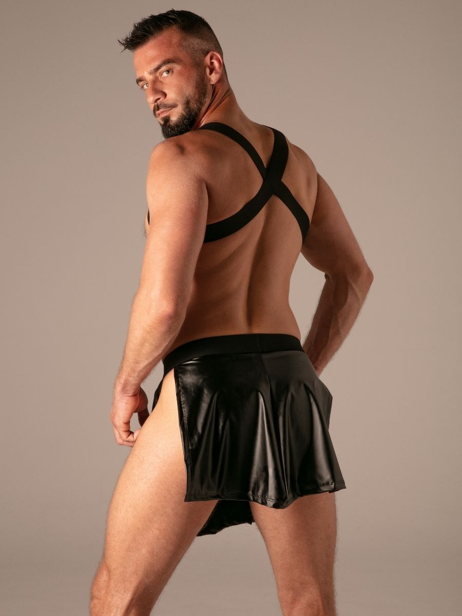 Master Zip Schürze Wetlook Schwarz – Absolu Male