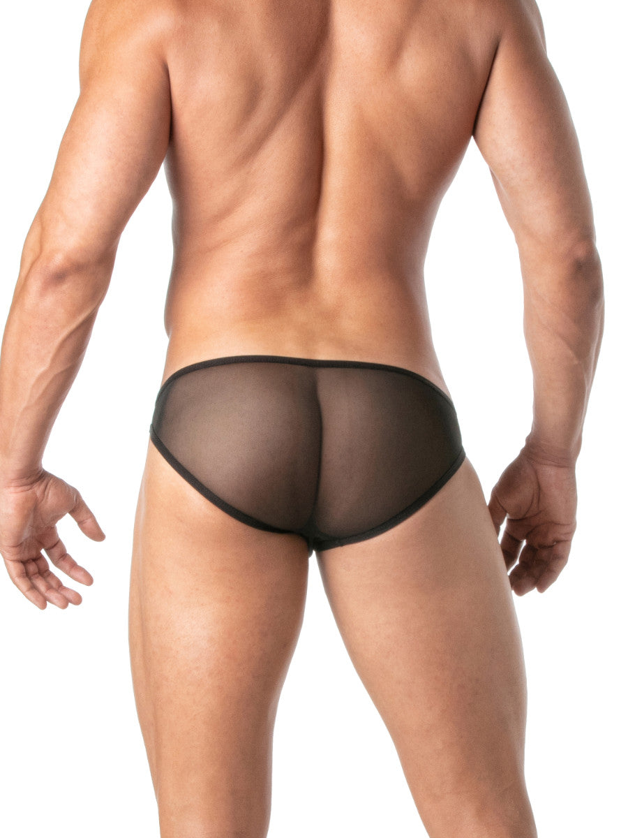 Slip en maille transparent noir – TOF Paris