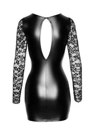 Minikleid aus Powerwetlook und weicher Spitze - Hinreissend