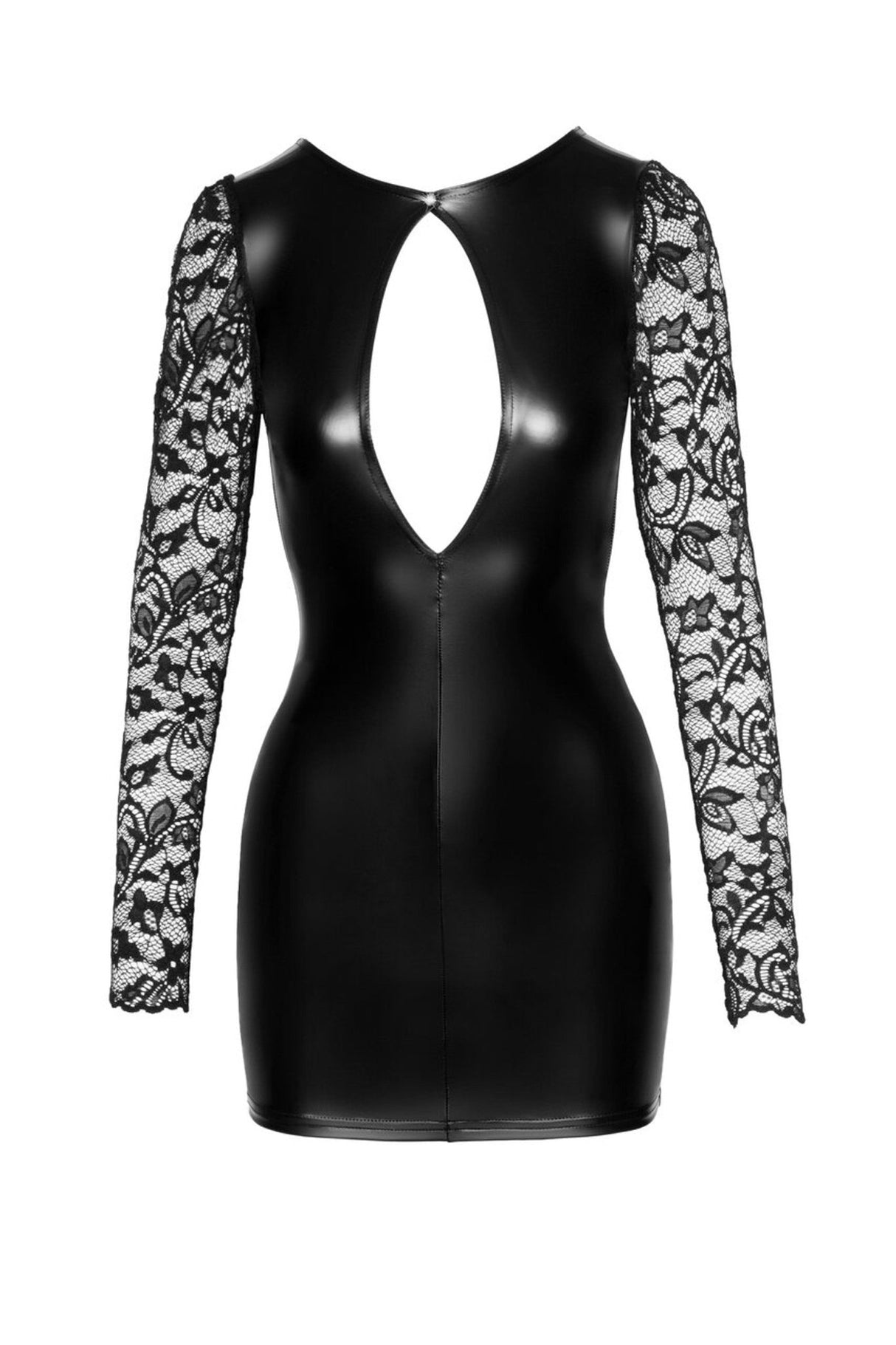 Minikleid aus Powerwetlook und weicher Spitze - Hinreissend