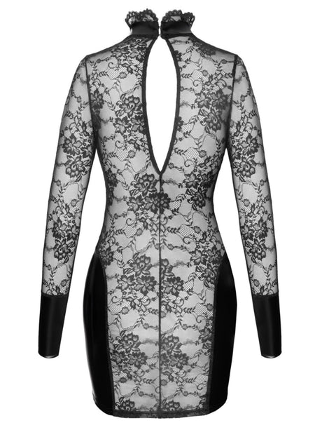 Minikleid Spitze & Wetlook – Noir Handmade - Hinreissend