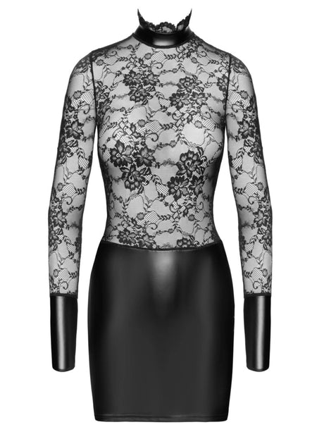 Minikleid Spitze & Wetlook – Noir Handmade - Hinreissend