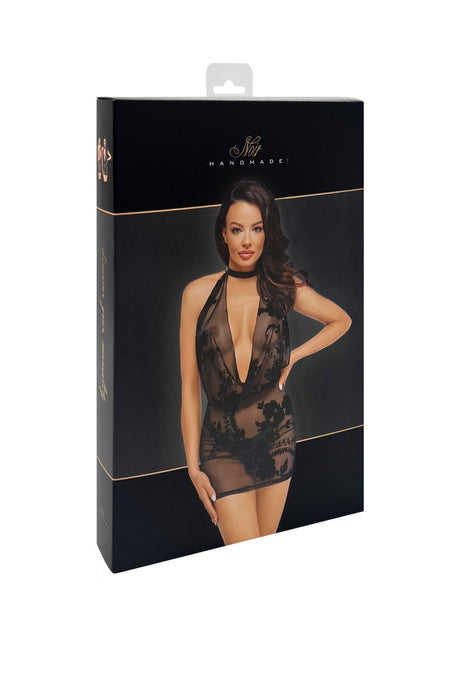 Mythos Minikleid aus beflocktem Mesh - Hinreissend