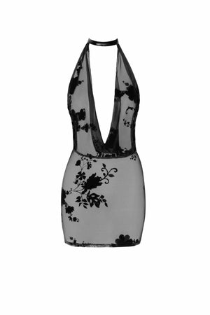 Mythos Minikleid aus beflocktem Mesh - Hinreissend