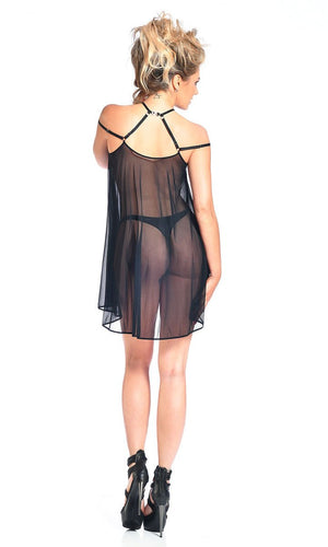 Neckholder Mesh Minikleid - Schwarz | Patrice Catanzaro - Hinreissend