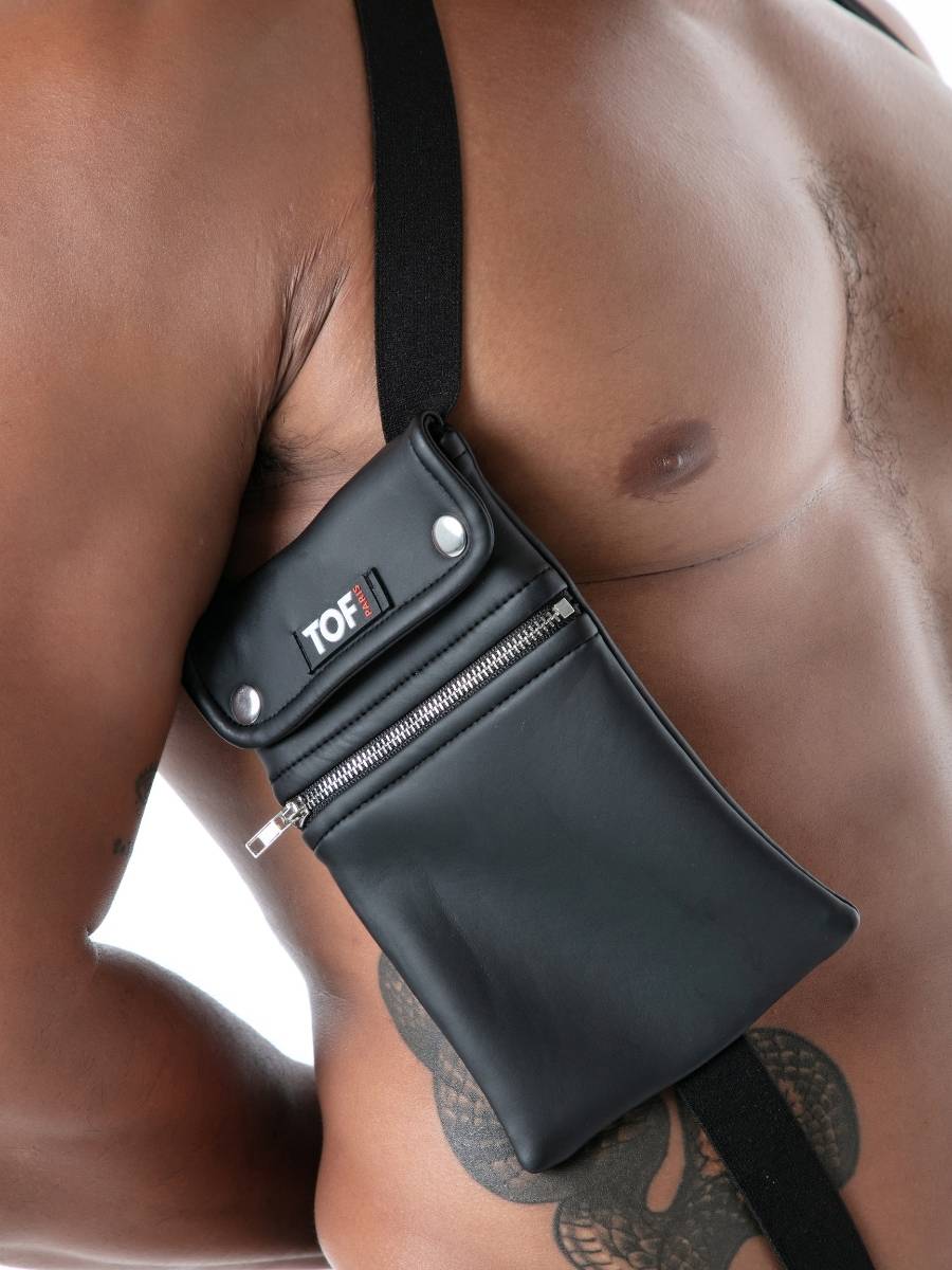 Neopren Herren Harness mit Tasche Schwarz – TOF Paris