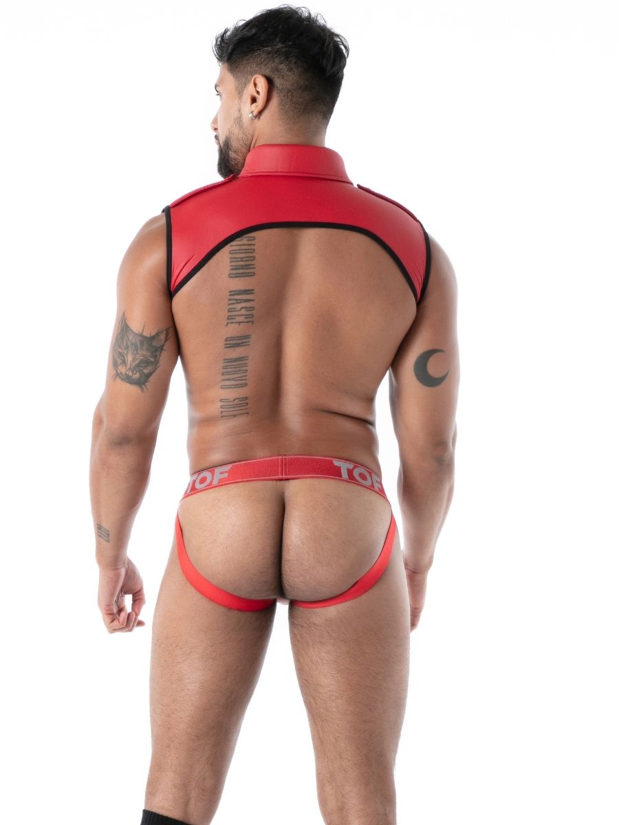 Neopren Jockstrap – TOF Paris rot hinten