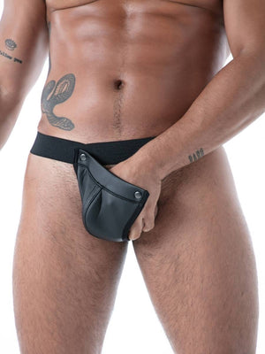Neopren Herren Tanga mit Druckknöpfen – TOF Paris