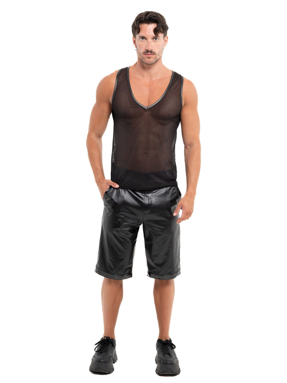 Netz Tanktop Percée Herren von Patrice Catanzaro – Vorderansicht, als Set