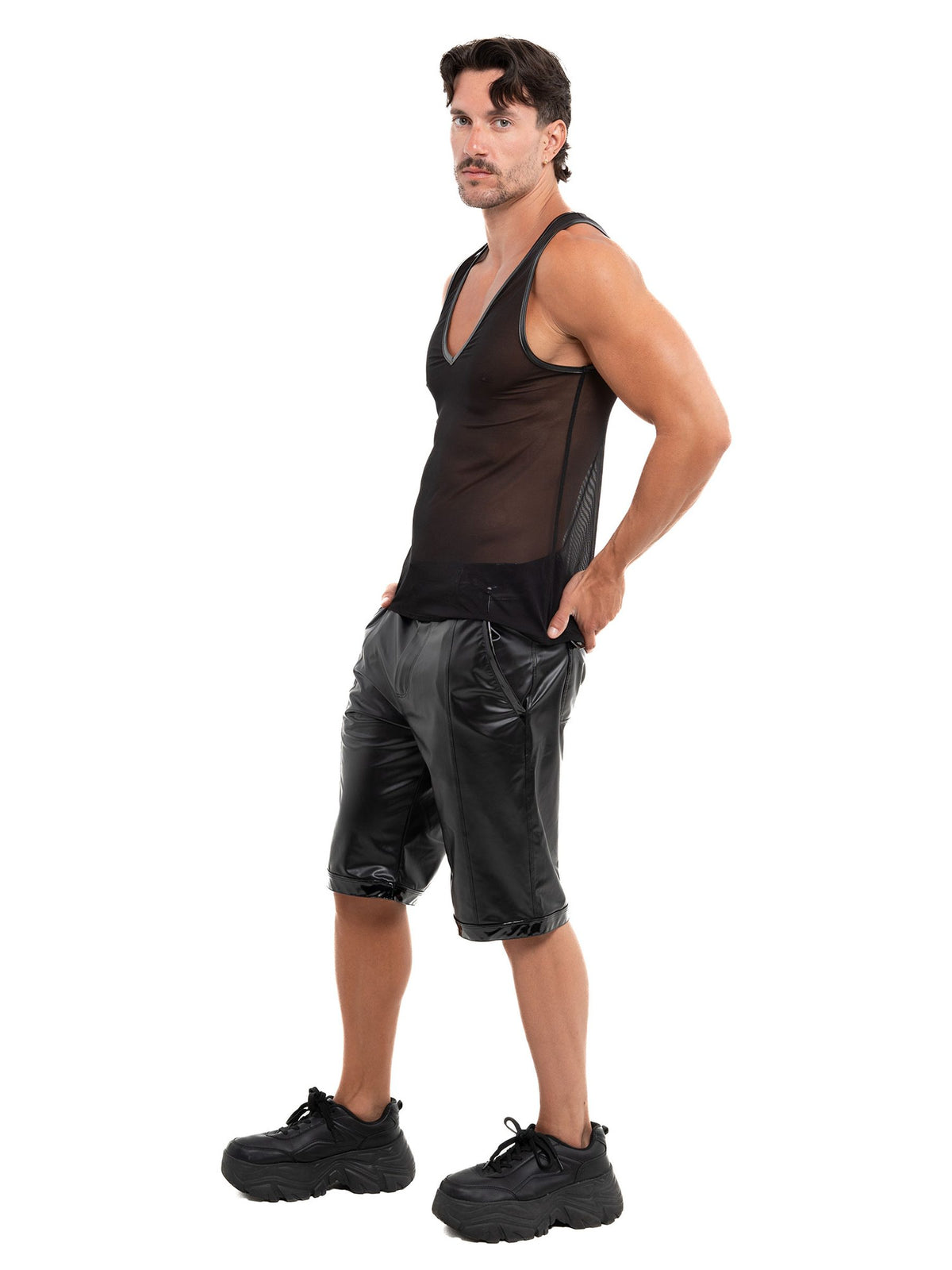 Netz Tanktop Percée Herren von Patrice Catanzaro – Seitenansicht, als Set