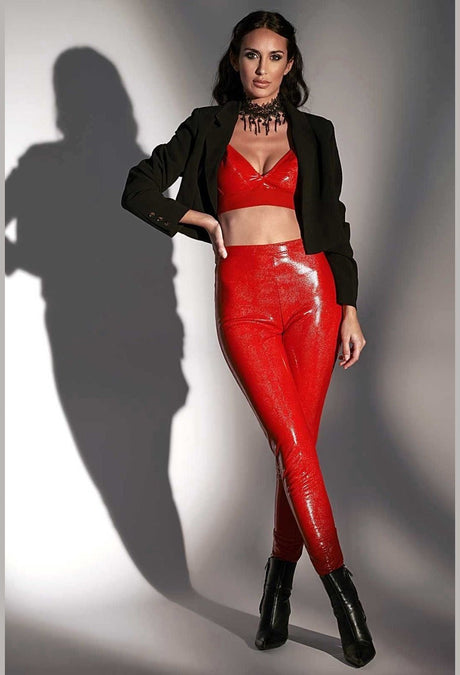 PATRICE CATANZARO Jill Lack Leggings Rot - Hinreissend