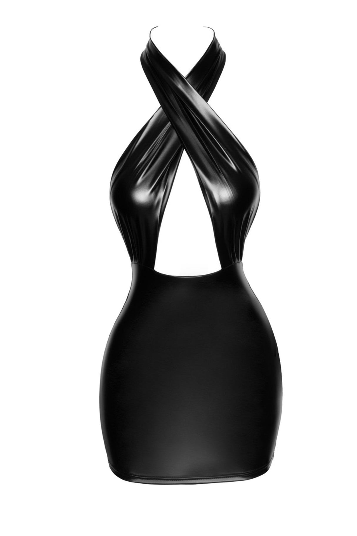 Power Wetlook Neckholder Minikleid F255 | Noir Handmade - Hinreissend