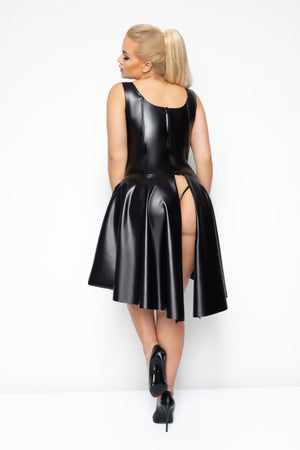 Powerwetlook Kleid mit Oberteil aus weicher Spitze - Hinreissend
