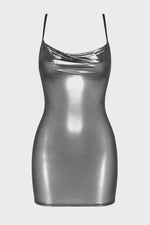 Tüll Minikleid Damen Silber mit Kreuzträgern – Noir Handmade, Drehansicht (Video)