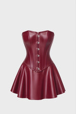 Wetlook Minikleid Damen Bordeaux mit Korsett – Noir Handmade, Drehansicht (Video)