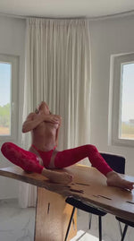 Tüll Strümpfe Damen Rot ohne Fuss – Noir Handmade, Video