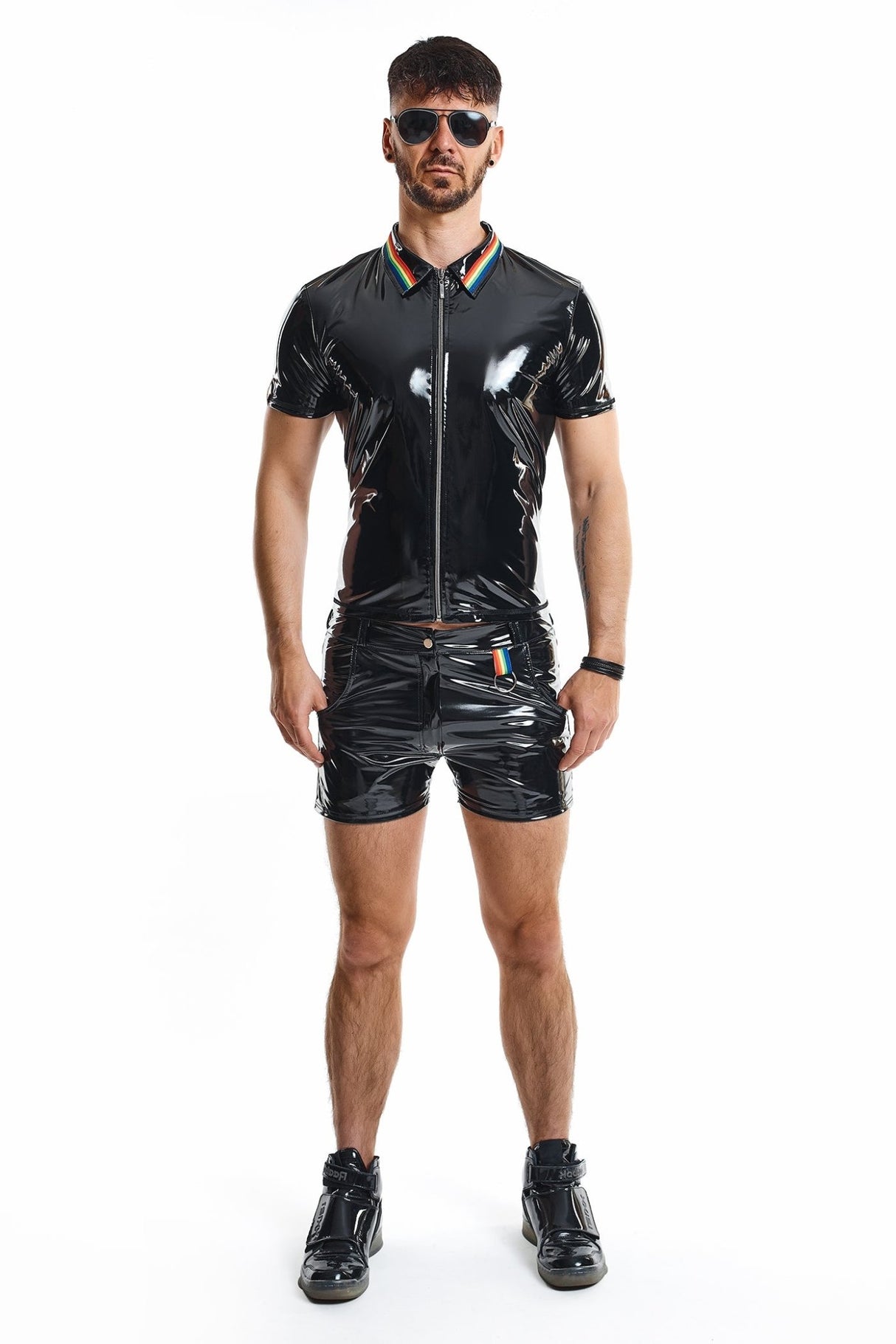 PVC Herren Polo Shirt "Remigio" schwarz - Hinreissend