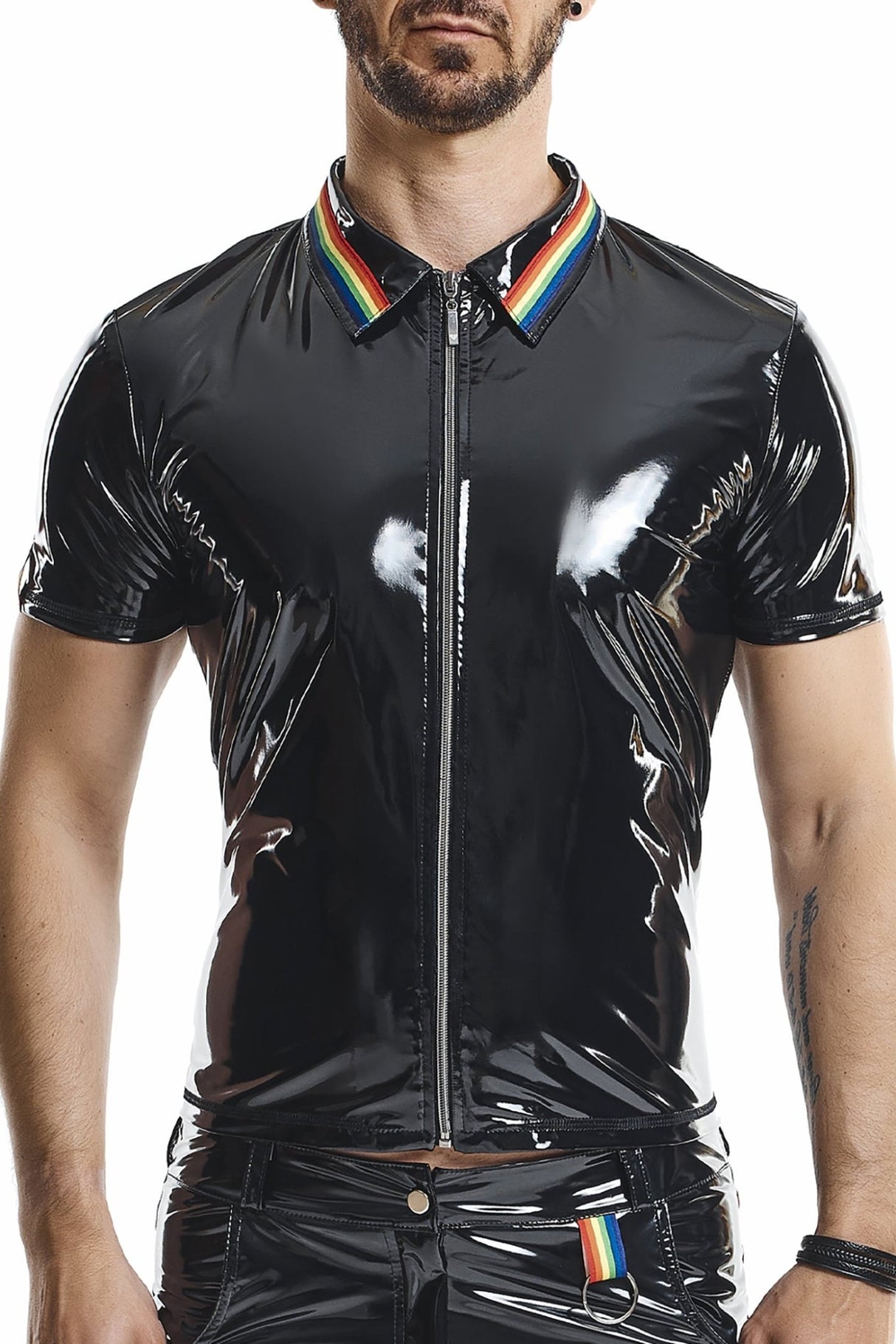 PVC Herren Polo Shirt "Remigio" schwarz - Hinreissend