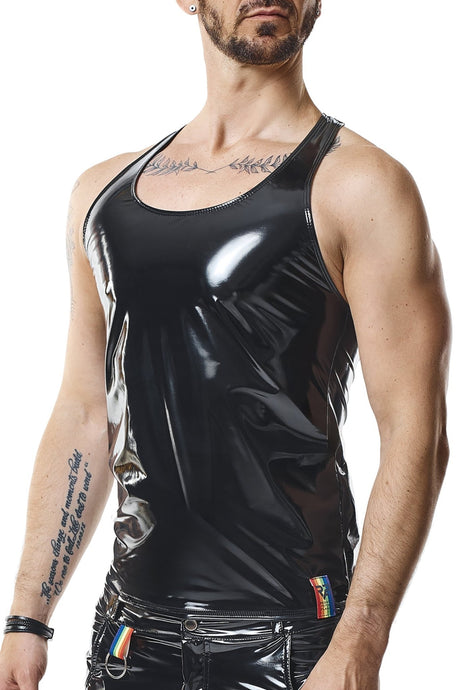 PVC Herren Tank Top "Filippo" schwarz - Hinreissend