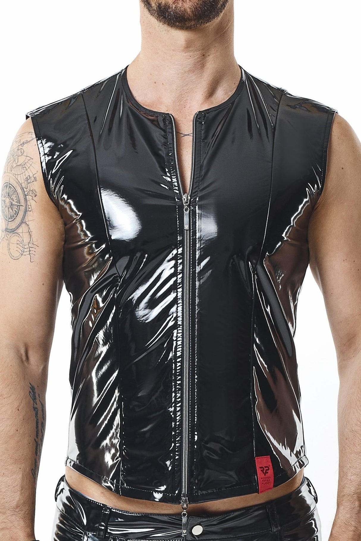 PVC Herren Weste "Otello" schwarz - Hinreissend