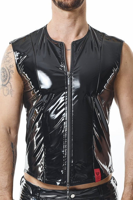 PVC Herren Weste "Otello" schwarz - Hinreissend