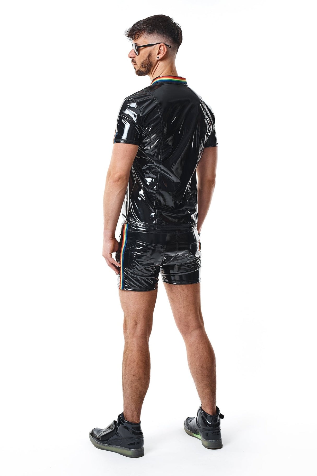 PVC Polo Shirt "Raffaele" schwarz - Hinreissend