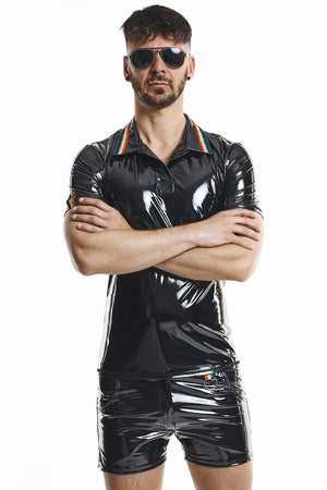 PVC Polo Shirt "Raffaele" schwarz - Hinreissend