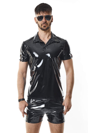 PVC Polo Shirt "Rodolfo" schwarz - Hinreissend