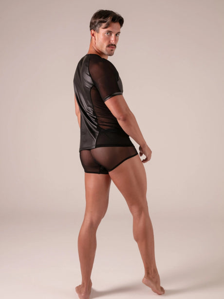 Absolu Male TOF Paris – Rebel T-Shirt – Absolu Male – Rückansicht – sexy maskuliner Herrenlook in Schwarz