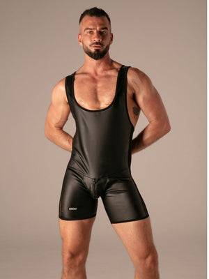 Rebel Zip Singlet Wetlook Résille Noir – Absolu Male