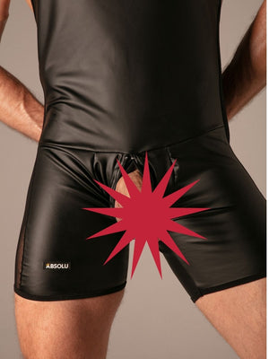 Rebel Zip Singlet Wetlook Résille Noir – Absolu Male