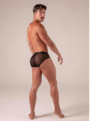Rebel Zipped Briefs Wetlook Résille Noir – Absolu Male