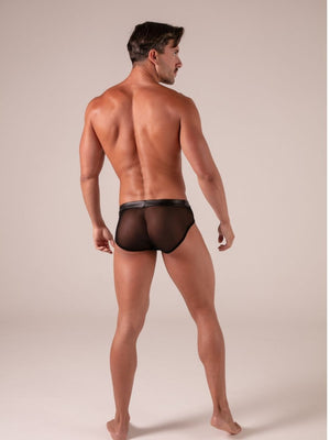 Rebel Zipped Briefs Wetlook Résille Noir – Absolu Male