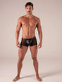 Absolu Male TOF Paris – Rebel Zipped Trunks – Absolu Male – Vorderansicht – sexy maskuliner Herrenlook in Schwarz