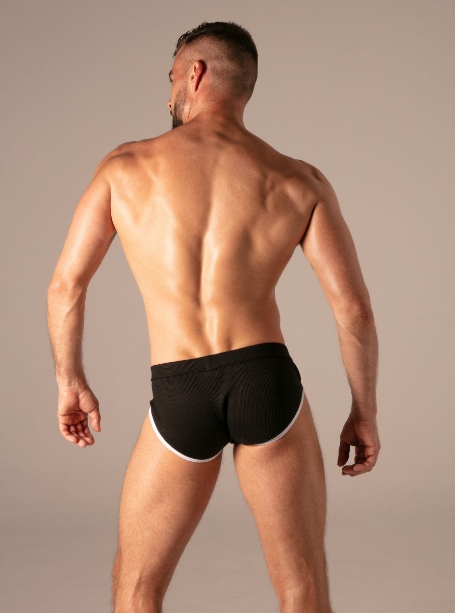 Rib Zip Brief Coton Noir – Absolu Male