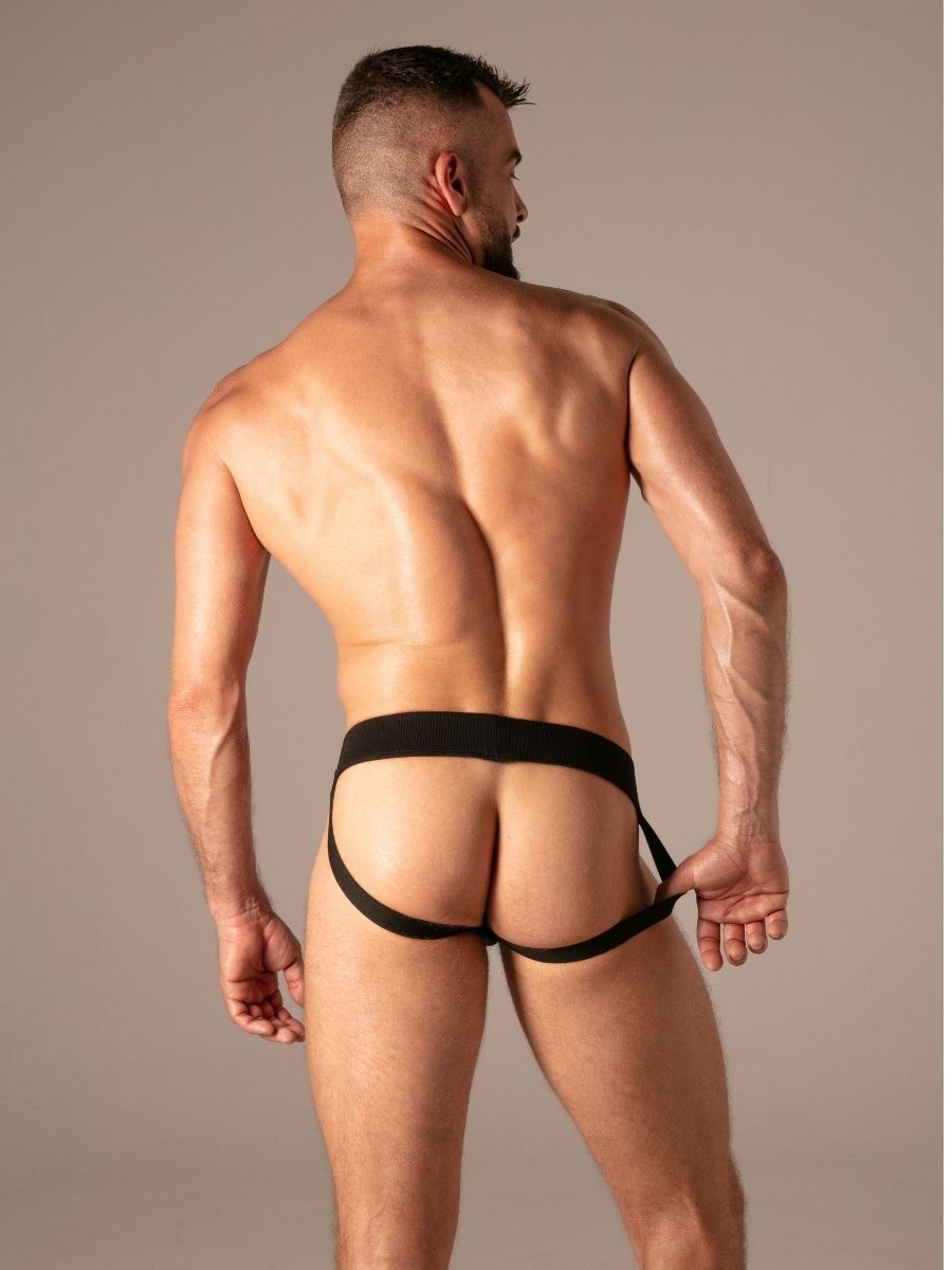 Rib Zip Jockstrap Coton Noir – Absolu Male