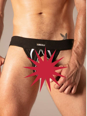 Rib Zip Jockstrap Coton Noir – Absolu Male