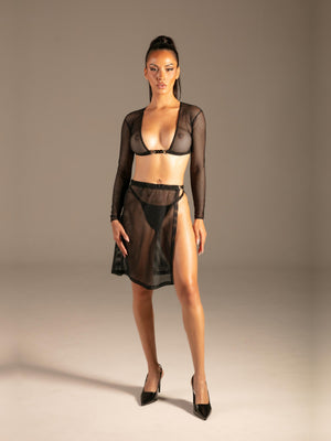 Netz Rock Riviera Schwarz Damen von vorne – KYNX