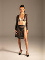 Netz Top Riviera Schwarz Damen von vorne – KYNX