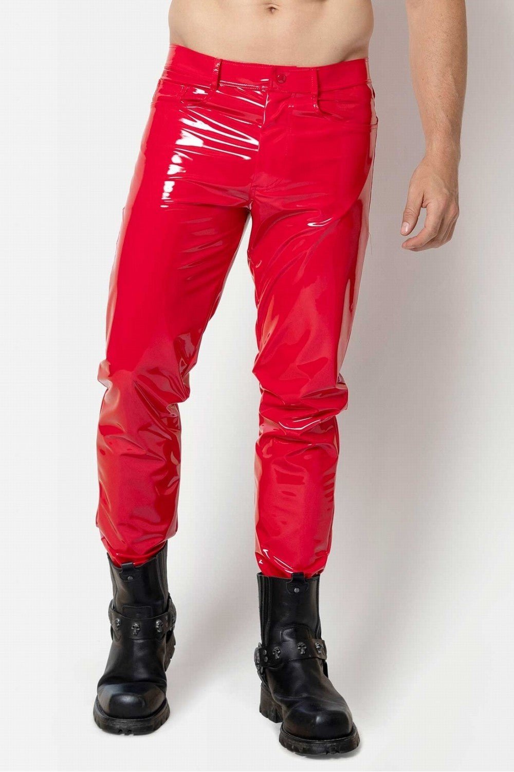 Rote Lackhose "SHAWN" von L'Homme Patrice Catanzaro - Hinreissend