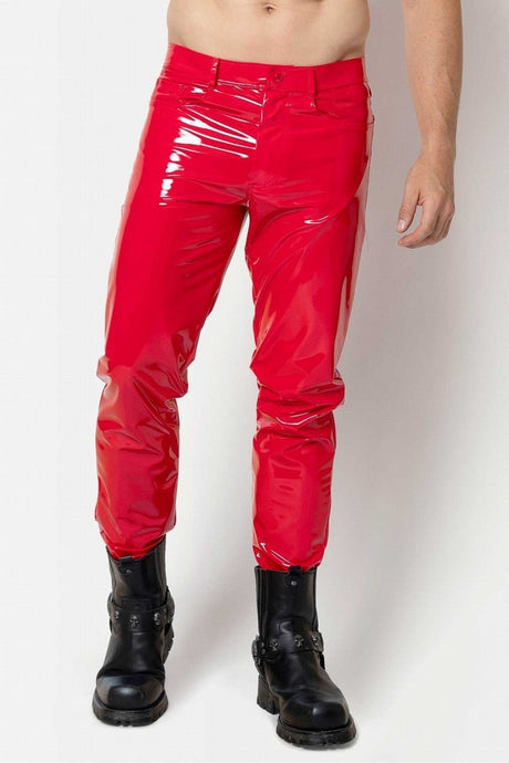 Rote Lackhose "SHAWN" von L'Homme Patrice Catanzaro - Hinreissend