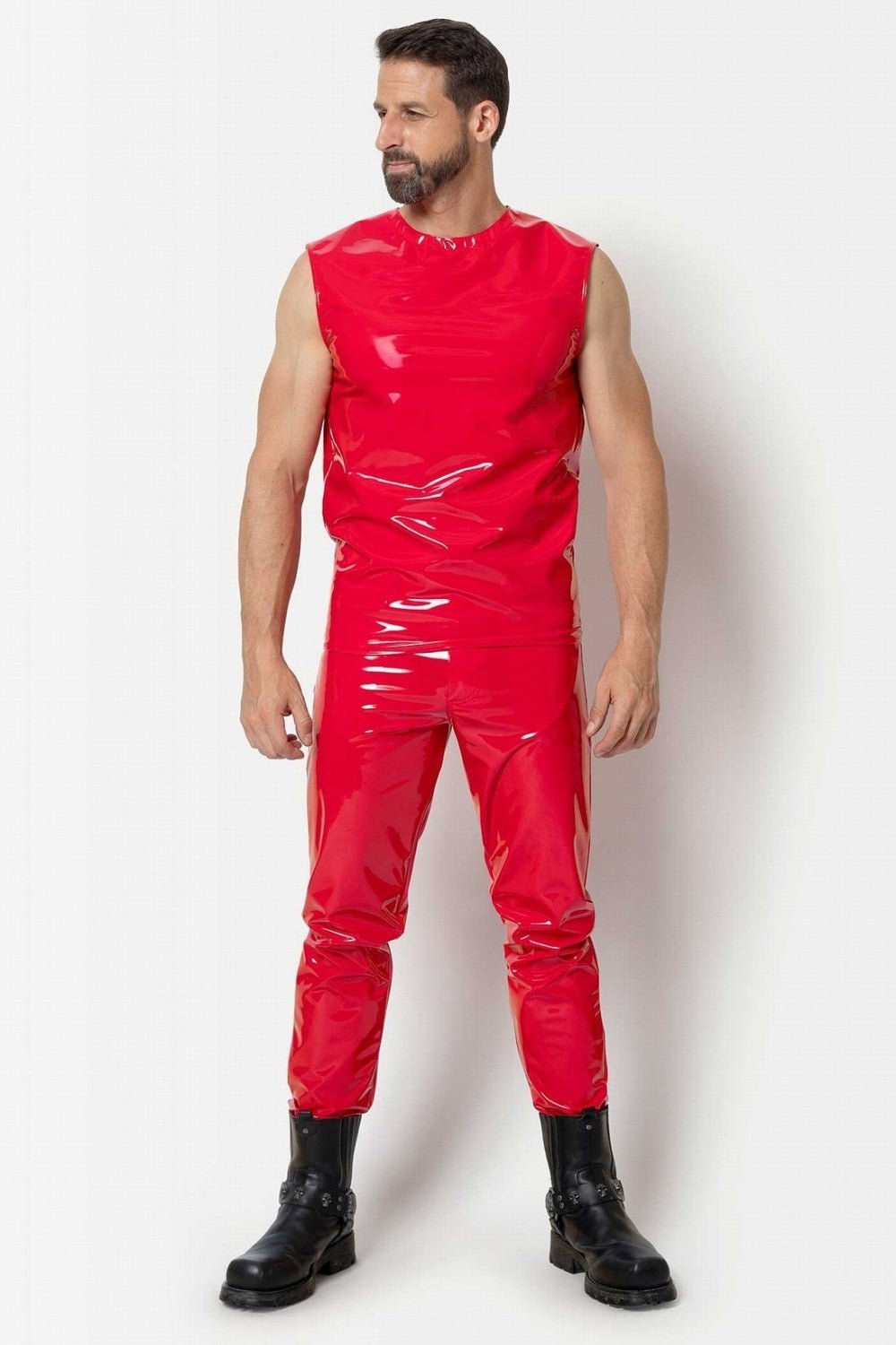 Rote Lackhose "SHAWN" von L'Homme Patrice Catanzaro - Hinreissend