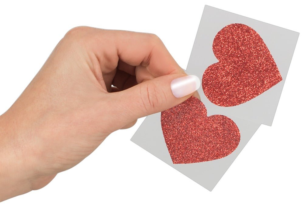 Rote Nippelsticker in Herzform - Hinreissend