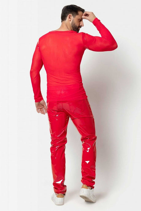 Rotes Netz - T-Shirt "Ali" |L'Homme by Patrice Catanzaro - Hinreissend