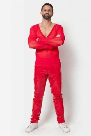 Rotes Netz - T-Shirt "Ali" |L'Homme by Patrice Catanzaro - Hinreissend