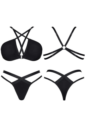 schwarzes BH String Set Casilda - Demoniq - Hinreissend