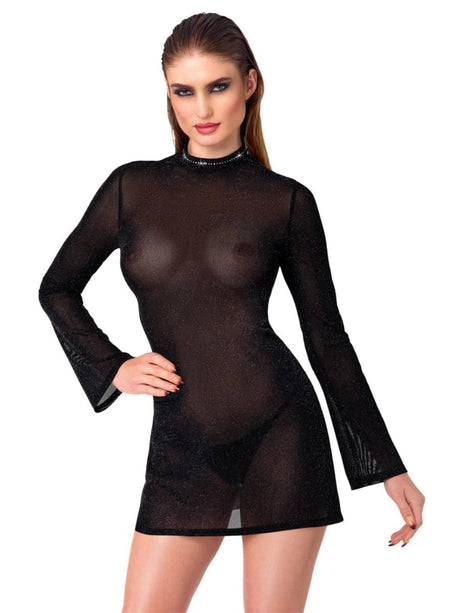 Schwarzes Glitzer - Minikleid – Noir Handmade - Hinreissend