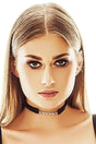 Schwarzes Halsband mit Kette & Steinchen – Anais - Hinreissend