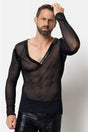 Schwarzes Netz - T-Shirt "Ali" von L'Homme by Patrice Catanzaro - Hinreissend